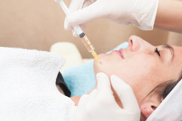 close up of a young woman having mesotherapy treatment