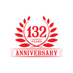 132 years anniversary logo template.
