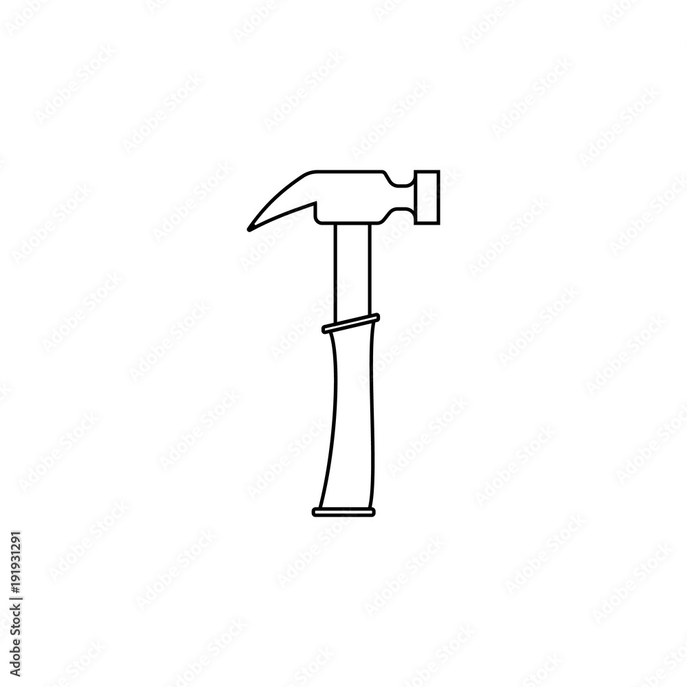 Poster a hammer icon. element of construction tools for mobile concept and web apps. thin line icon for web