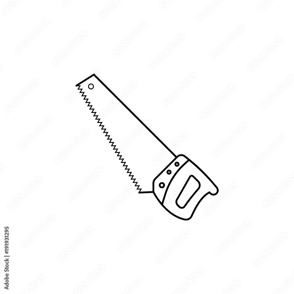 Poster saw icon. element of construction tools for mobile concept and web apps. thin line icon for website 