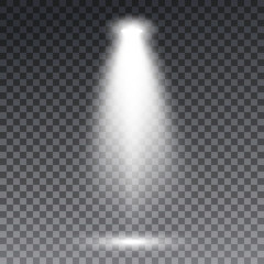 Scene illumination different shapes and projections transparent special effects. Bright lighting with spotlights.