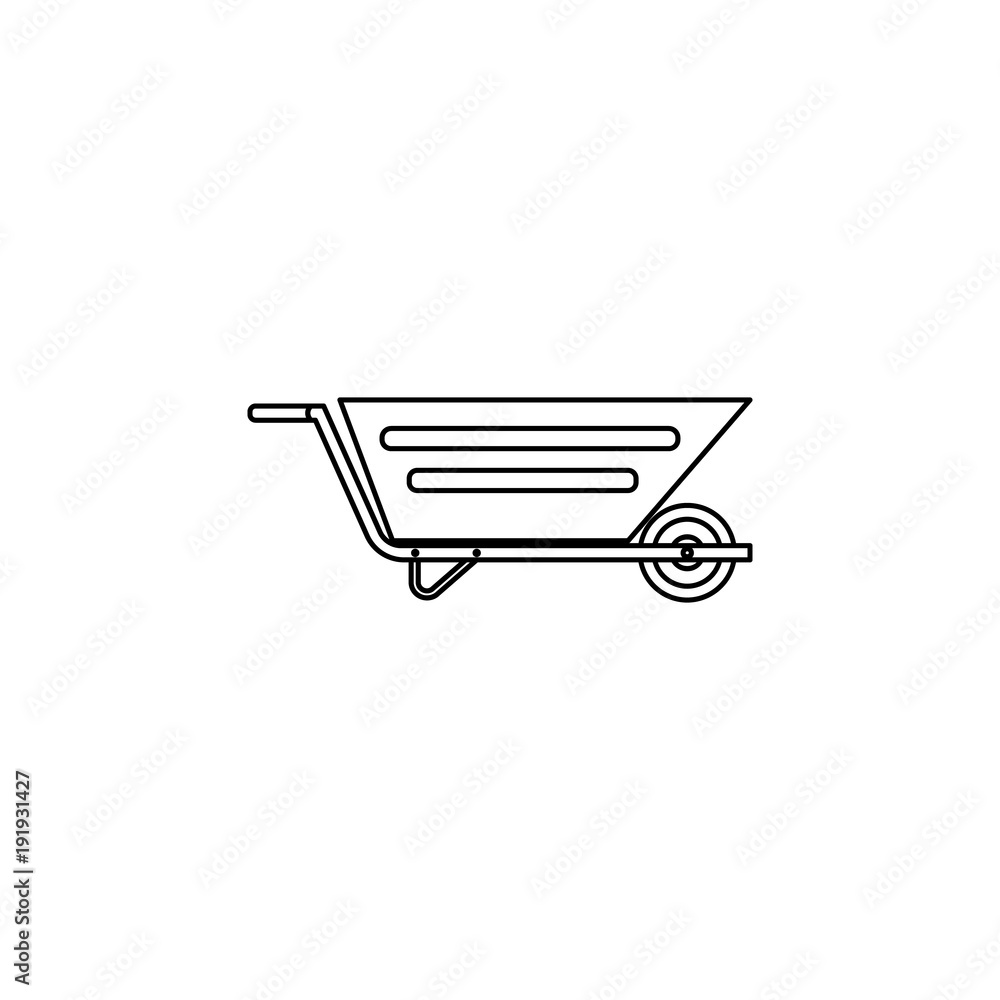 Poster building trolley icon. element of construction tools for mobile concept and web apps. thin line icon