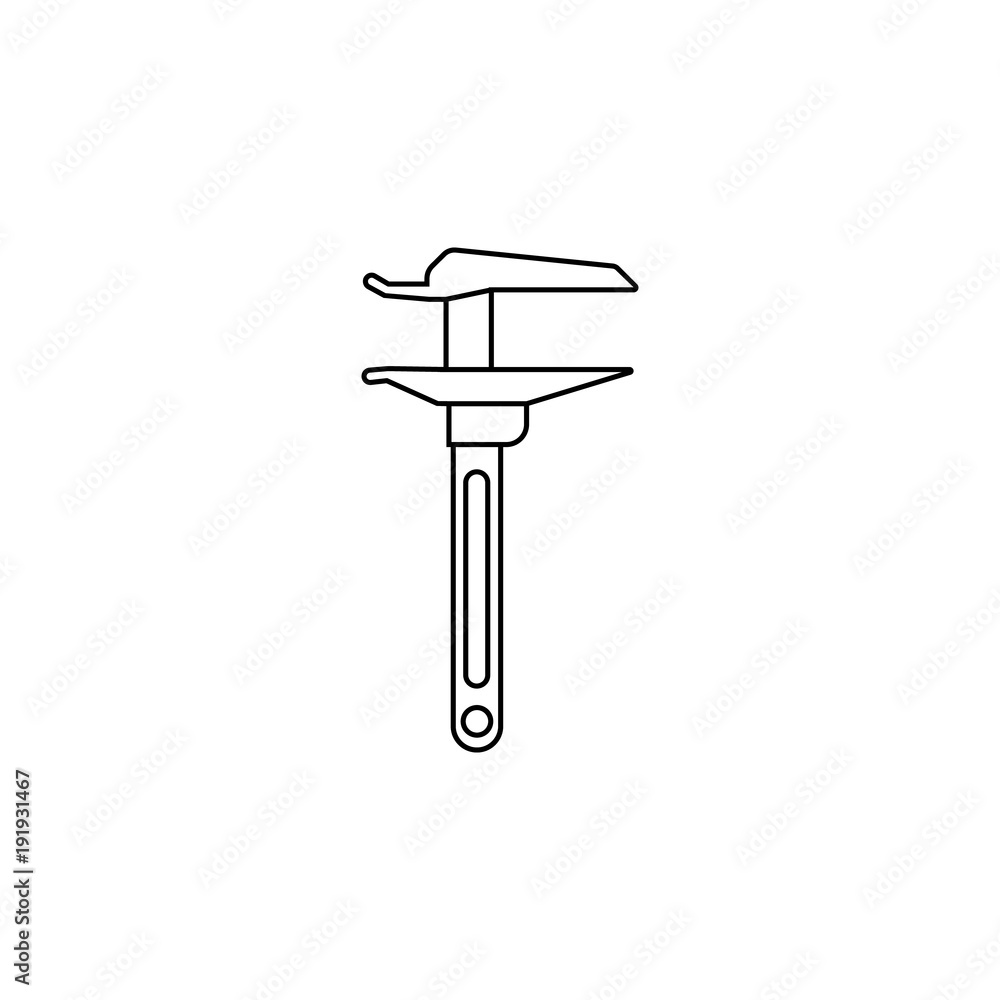 Poster caliper icon. element of construction tools for mobile concept and web apps. thin line icon for webs