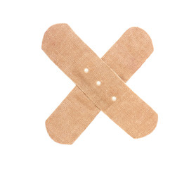 Adhesive plaster isolated on white background.