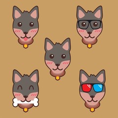 Cute Dog Cartoon Vector Design Illustration Template