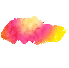 Colorful abstract watercolor texture stain with splashes and spatters. Modern creative watercolor background for trendy design.