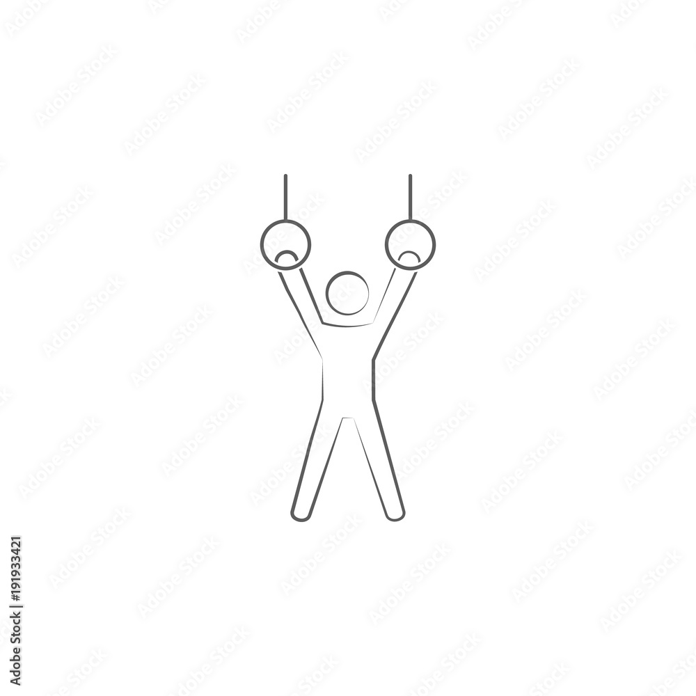 Poster athlete on uneven bars icon. element of sport for mobile concept and web apps. icon for website desi