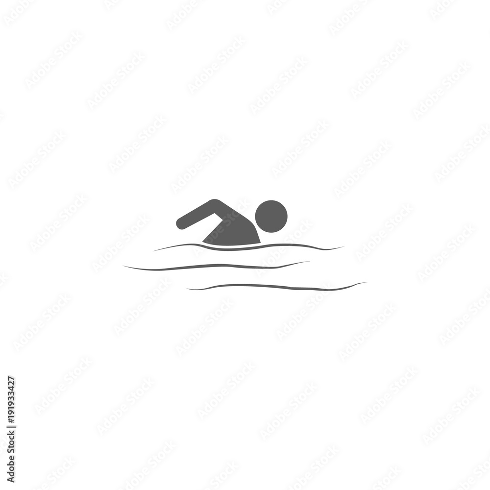 Poster swimmer icon. element of sport for mobile concept and web apps. icon for website design and developm