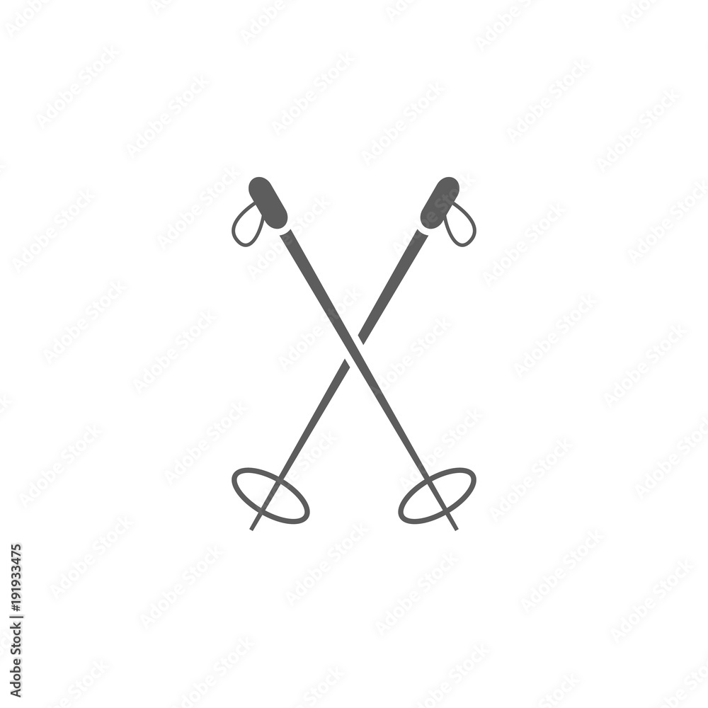 Poster ski poles icon. element of sport for mobile concept and web apps. icon for website design and develo
