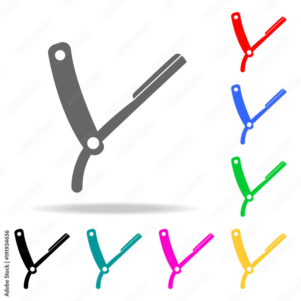 Poster barber knife icon. barber element multi colored icons for mobile concept and web apps. icon for webs