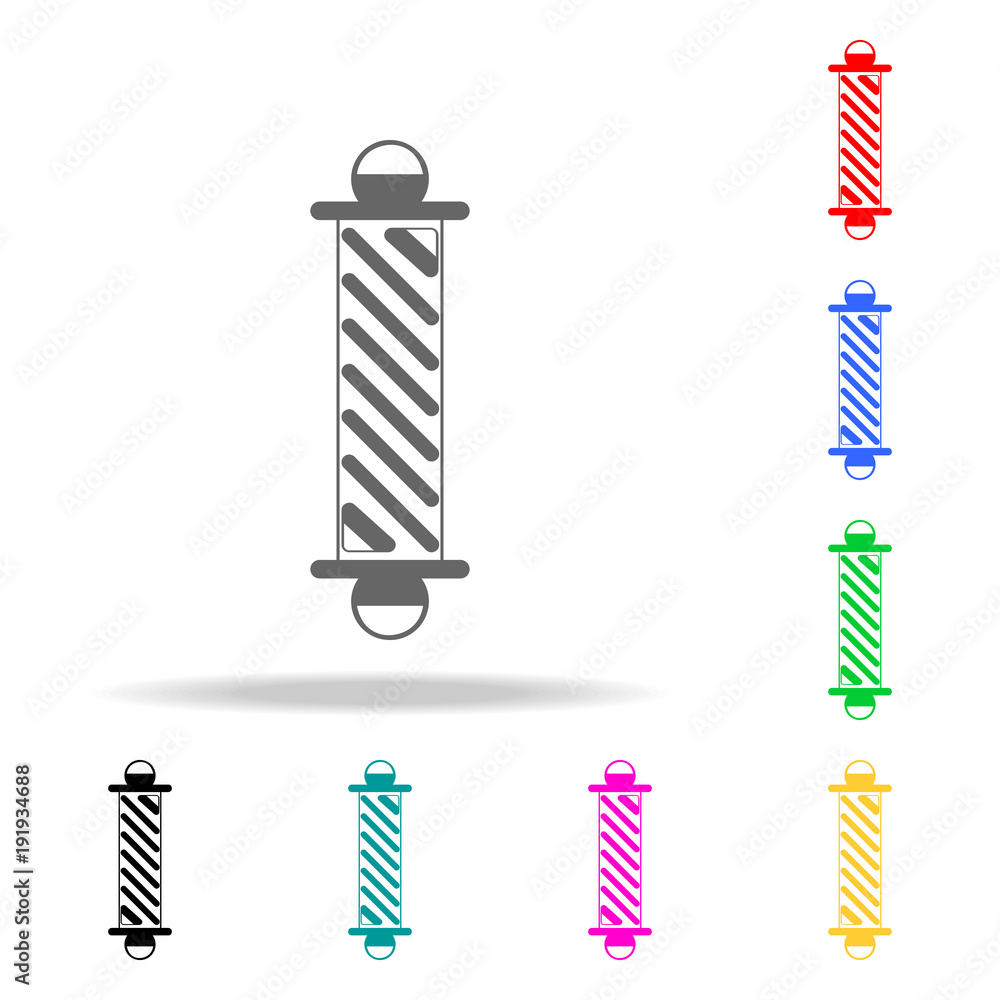 Poster hair barbers pole icon. barber element multi colored icons for mobile concept and web apps. icon for