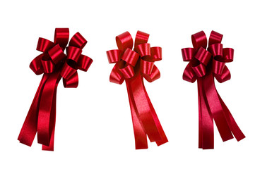 Red ribbon isolated on white background,with clipping path