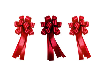 Red ribbon isolated on white background,with clipping path