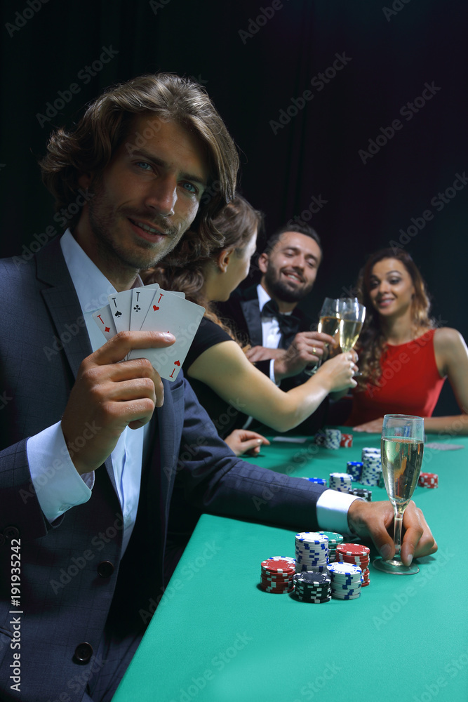 Wall mural group of sinister poker players