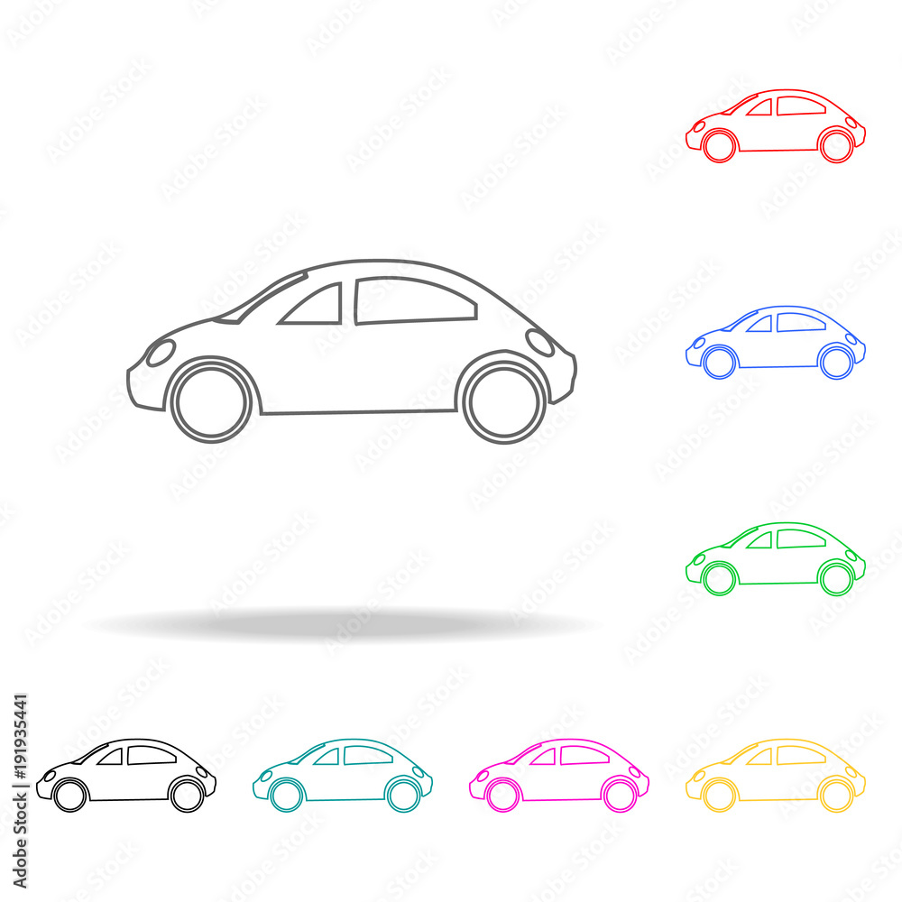 Poster city mini car icon icon. transport element multi colored icons for mobile concept and web apps. thin