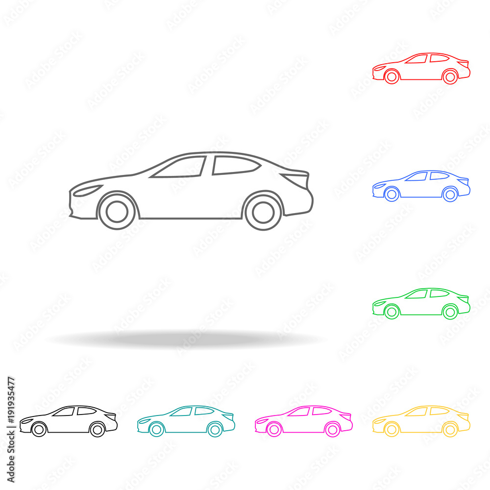 Poster car coupe icon icon. transport element multi colored icons for mobile concept and web apps. thin lin