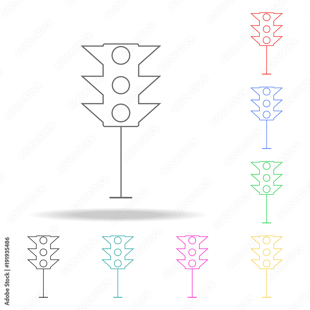 Poster traffic light icon icon. transport element multi colored icons for mobile concept and web apps. thin
