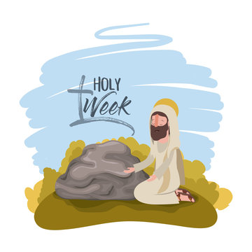 holy week biblical scene vector illustration design
