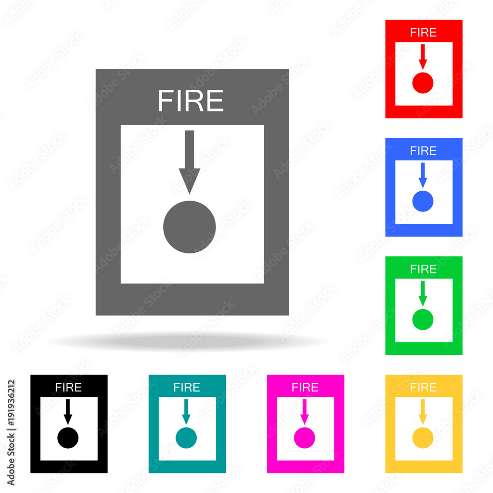 Poster fire alarm icon icon. element firefighters multi colored icons for mobile concept and web apps. icon