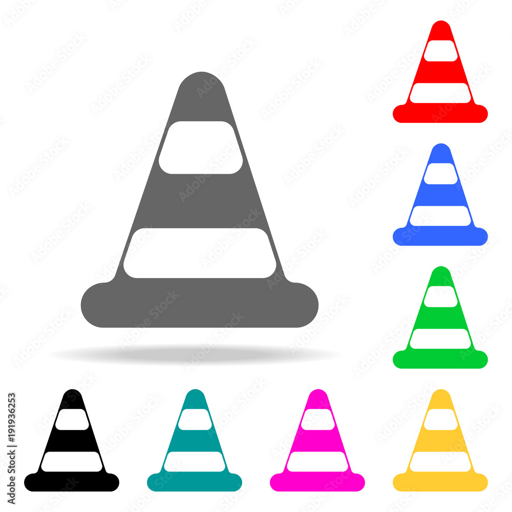 Poster traffic cone icon. element firefighters multi colored icons for mobile concept and web apps. icon fo
