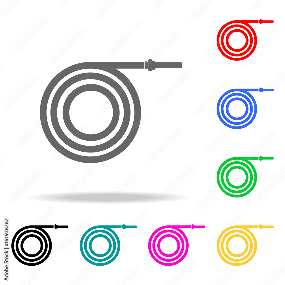 Poster fire hose icon. element firefighters multi colored icons for mobile concept and web apps. icon for w