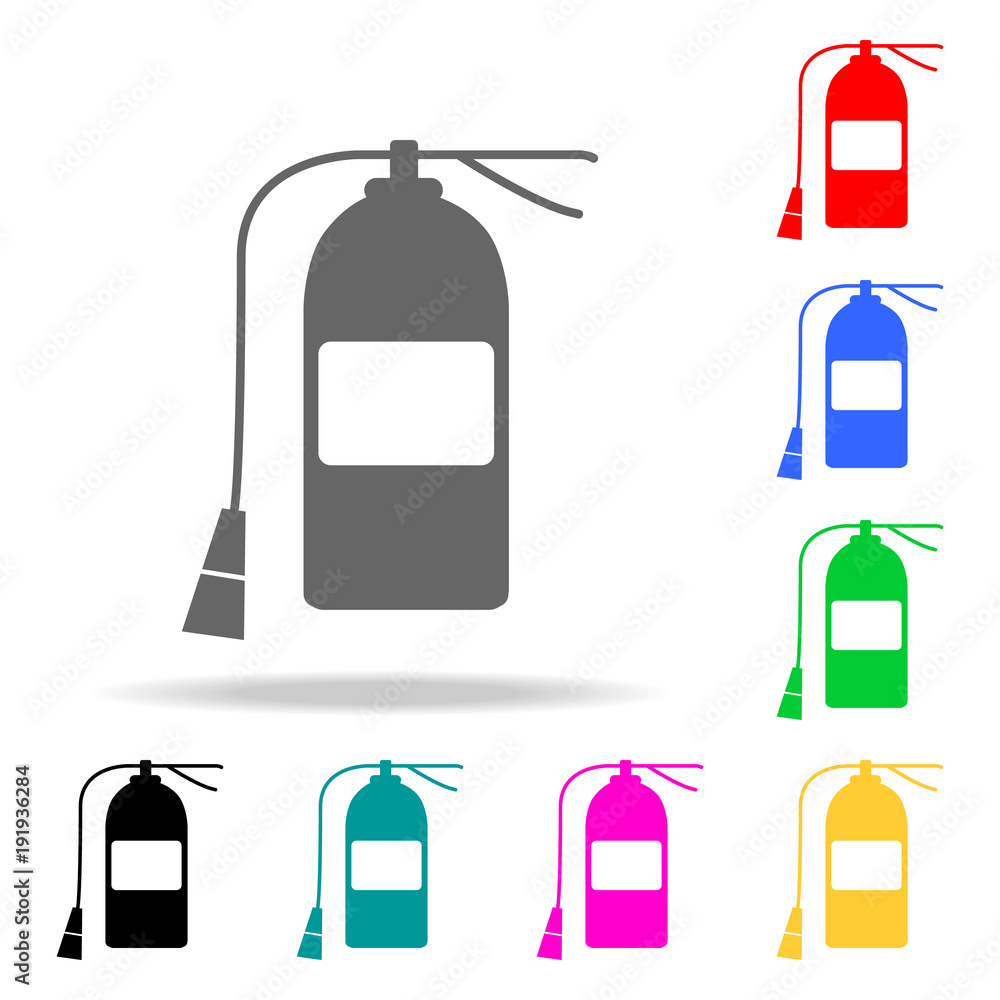 Poster fire extinguisher icon. element firefighters multi colored icons for mobile concept and web apps. ic