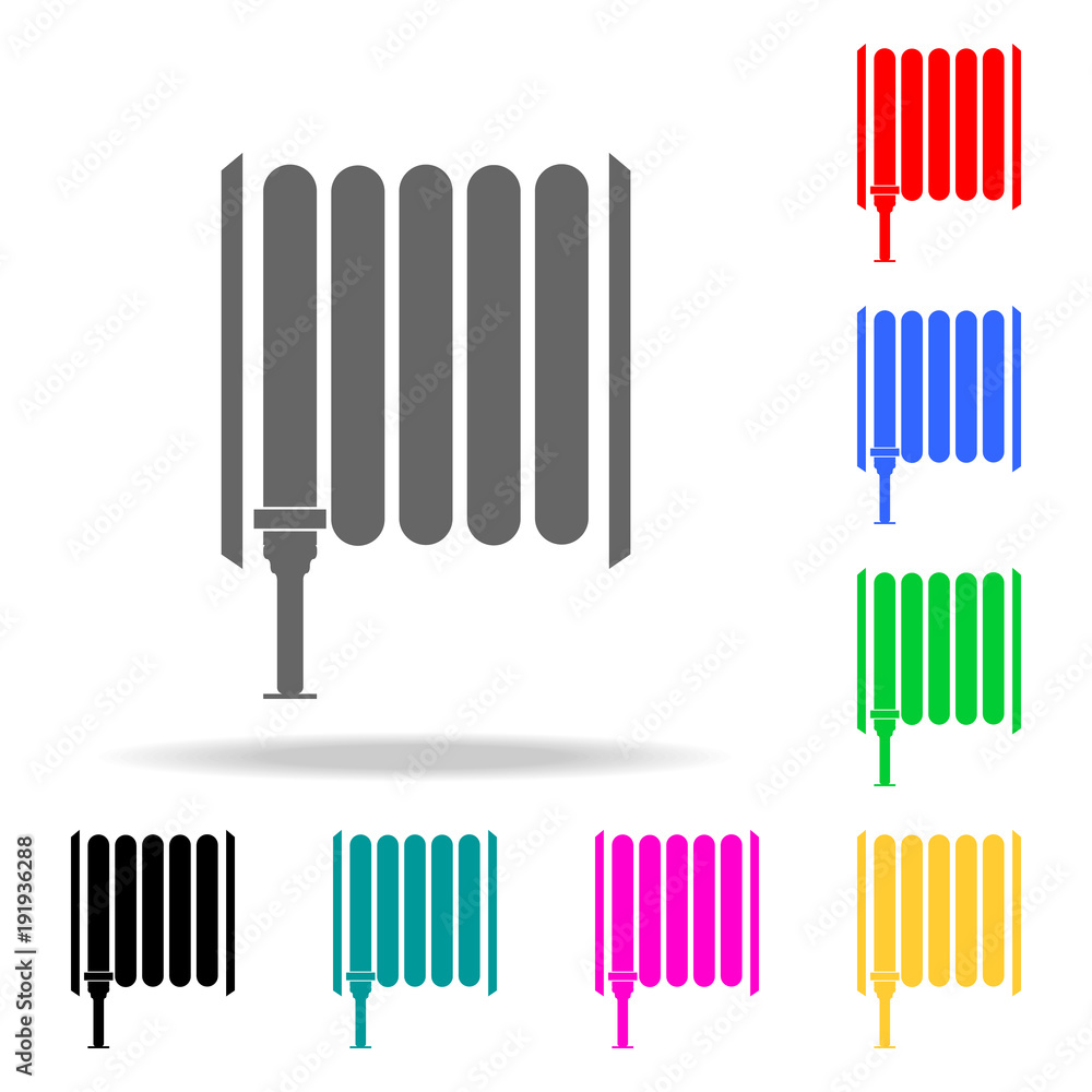 Poster fire hose icon. element firefighters multi colored icons for mobile concept and web apps. icon for w