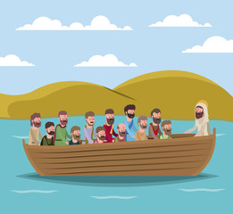 Obraz na płótnie Canvas holy week biblical scene vector illustration design