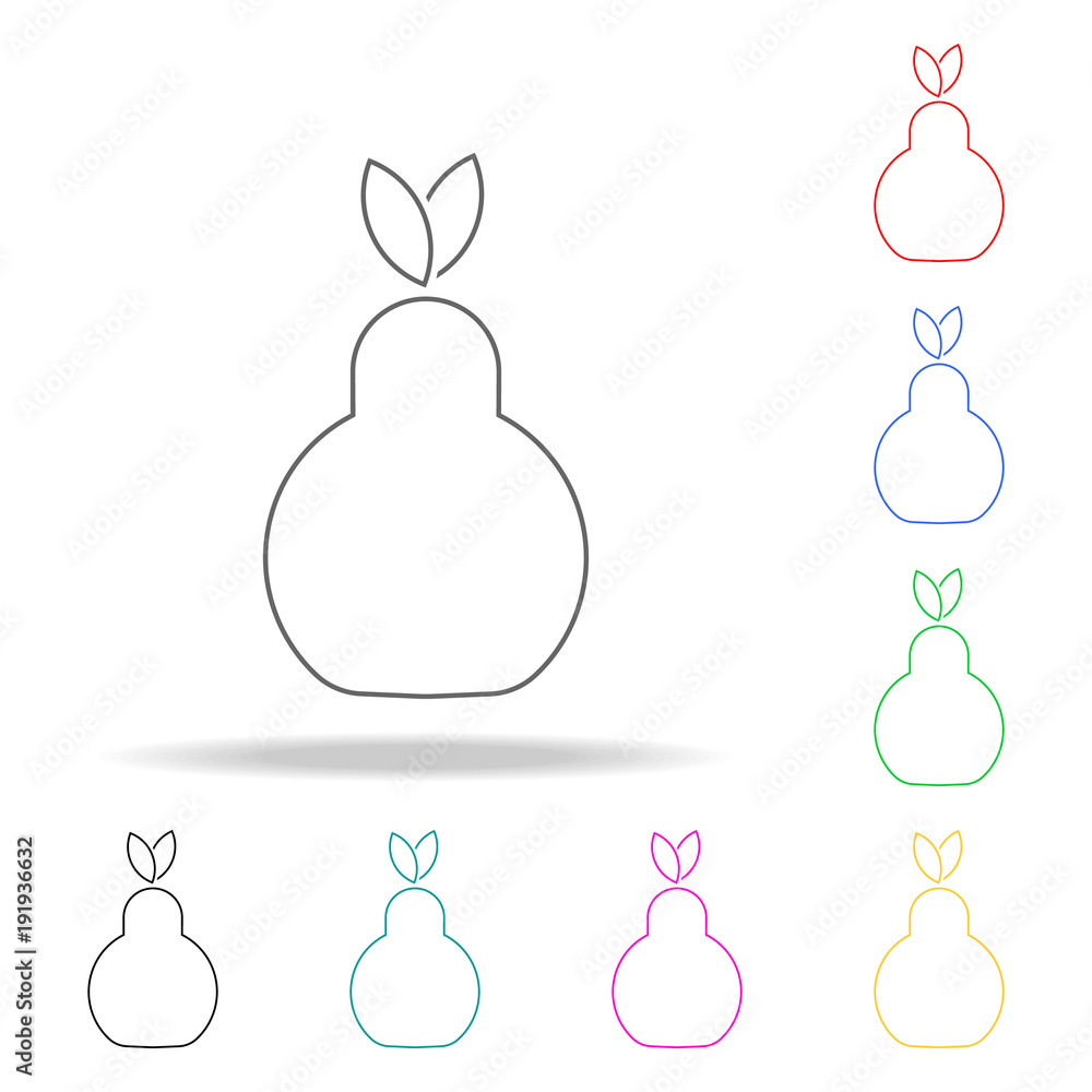 Poster pear icon. element firefighters multi colored icons for mobile concept and web apps. thin line icon 