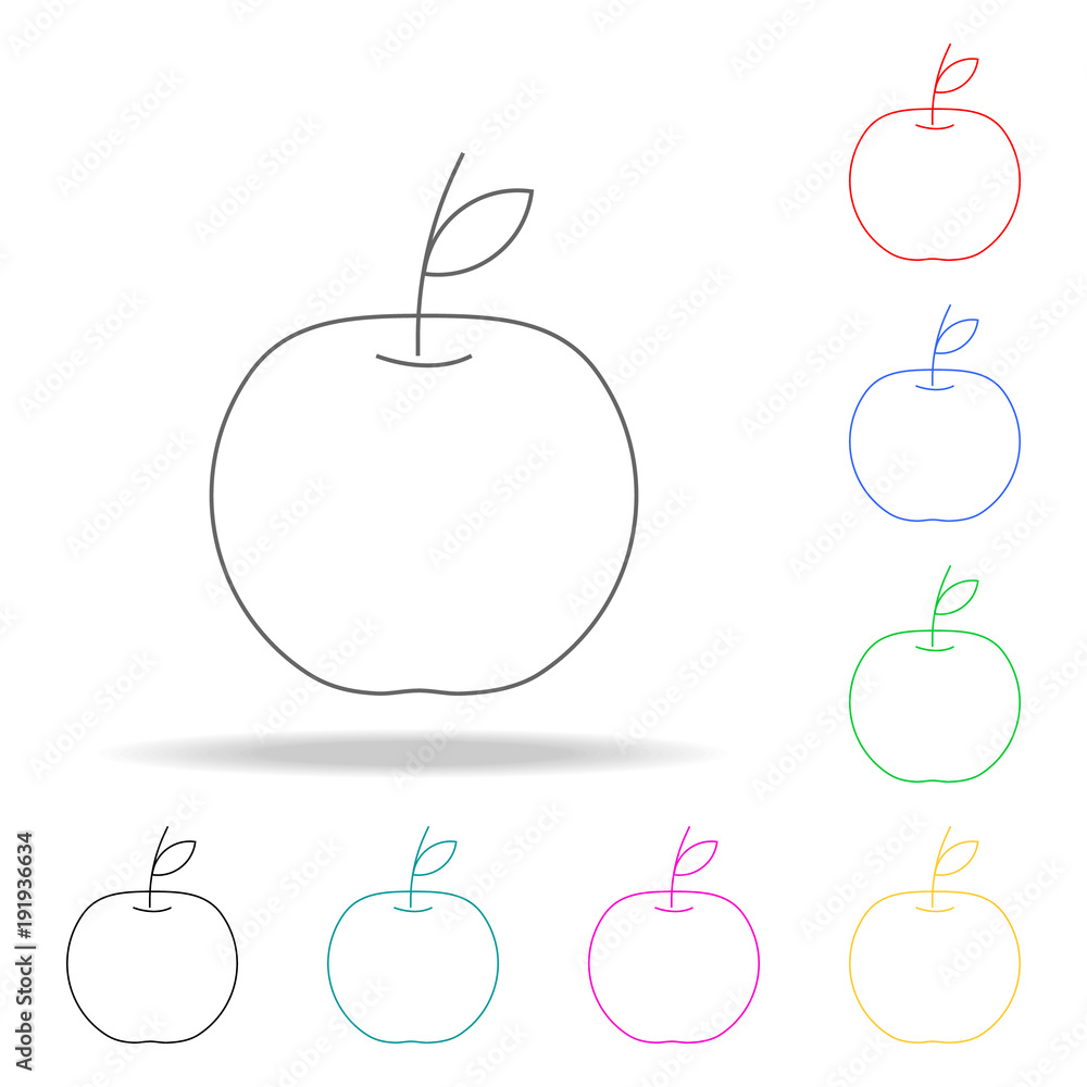 Poster apple icon. element firefighters multi colored icons for mobile concept and web apps. thin line icon