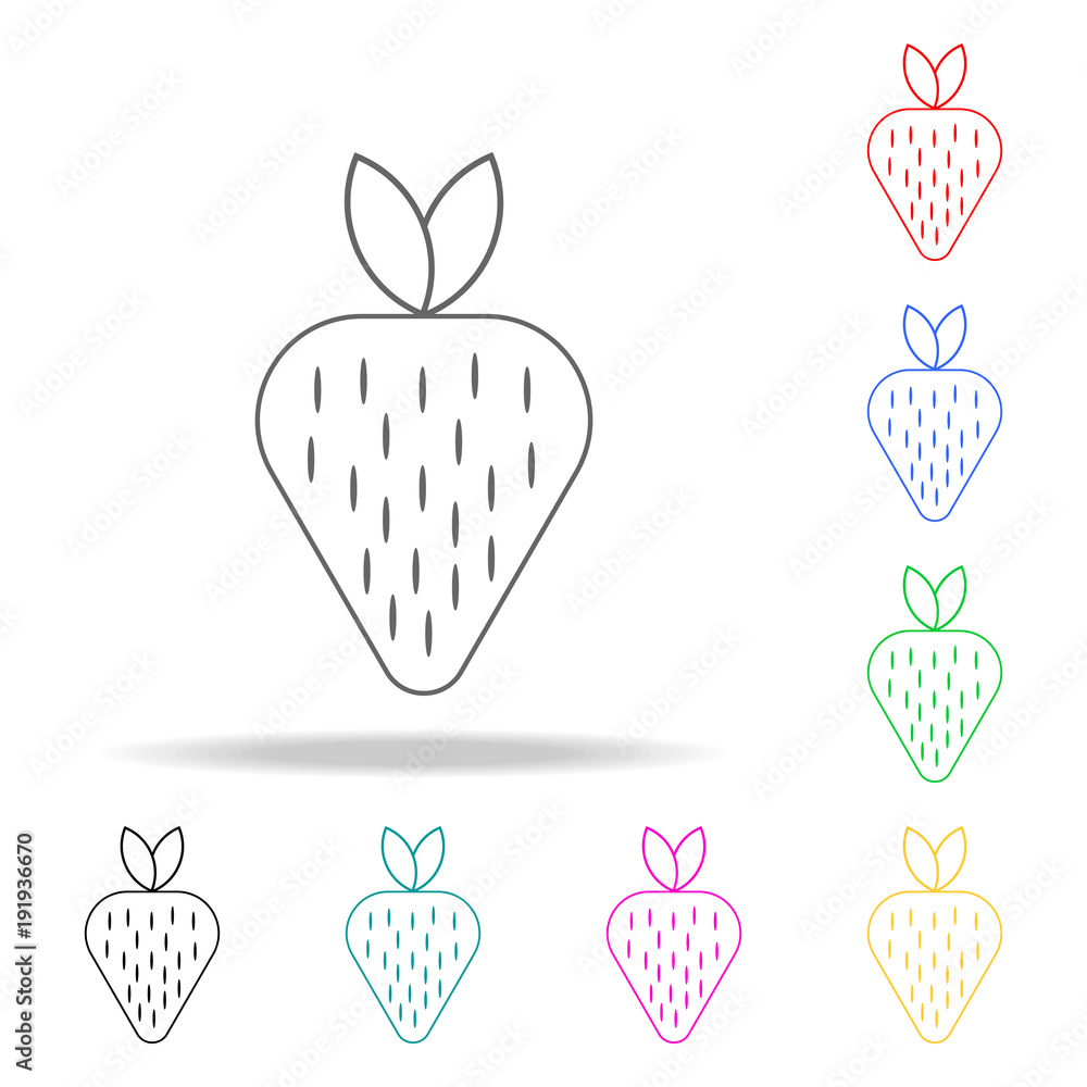 Poster strawberry icon. element firefighters multi colored icons for mobile concept and web apps. thin line