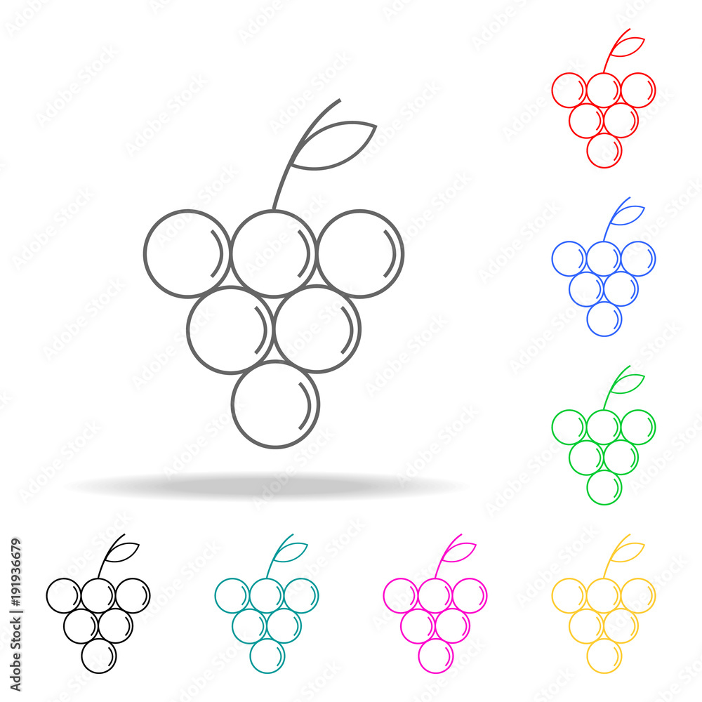 Poster grapes icon. element firefighters multi colored icons for mobile concept and web apps. thin line ico