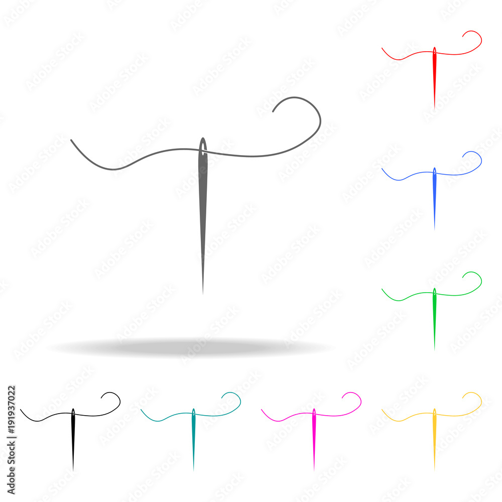 Poster needle icon. element of sewing multi colored icons for mobile concept and web apps. icon for website
