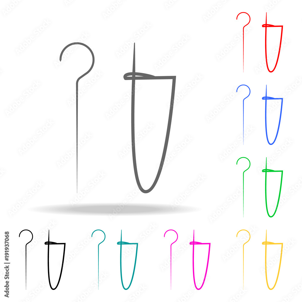 Poster hook pin icon. element of sewing multi colored icons for mobile concept and web apps. icon for websi