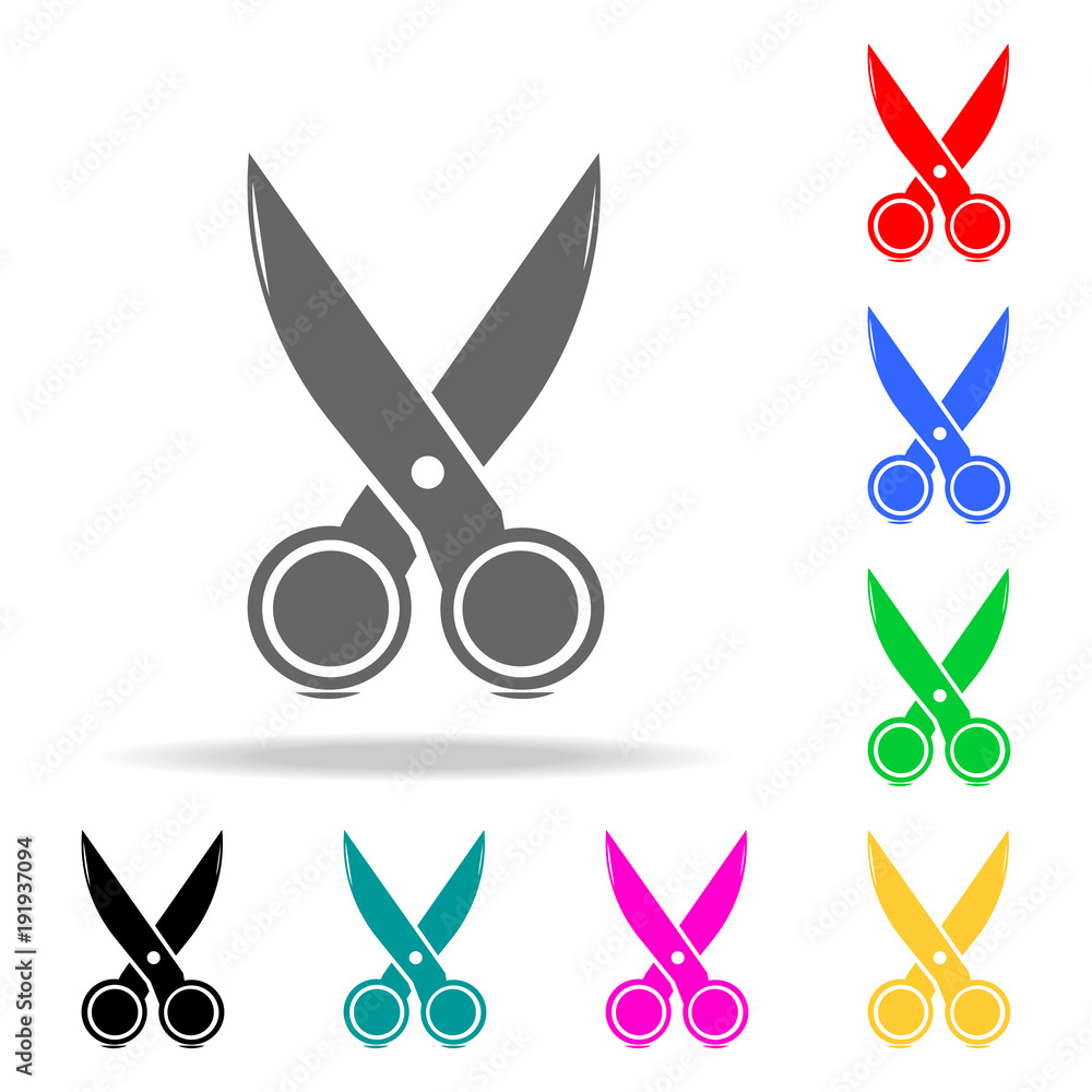 Poster scissors icon. element of sewing multi colored icons for mobile concept and web apps. icon for websi