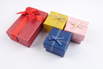 LOVE CONCEPT: Gift boxes isolated on white background. Copy space