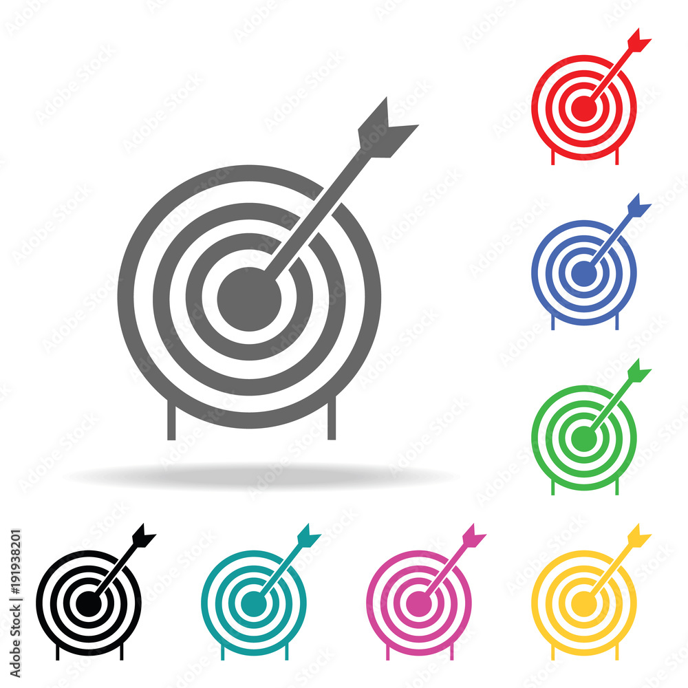 Poster target bullseye arrow. element of sport multi colored icon for mobile concept and web apps. icon for