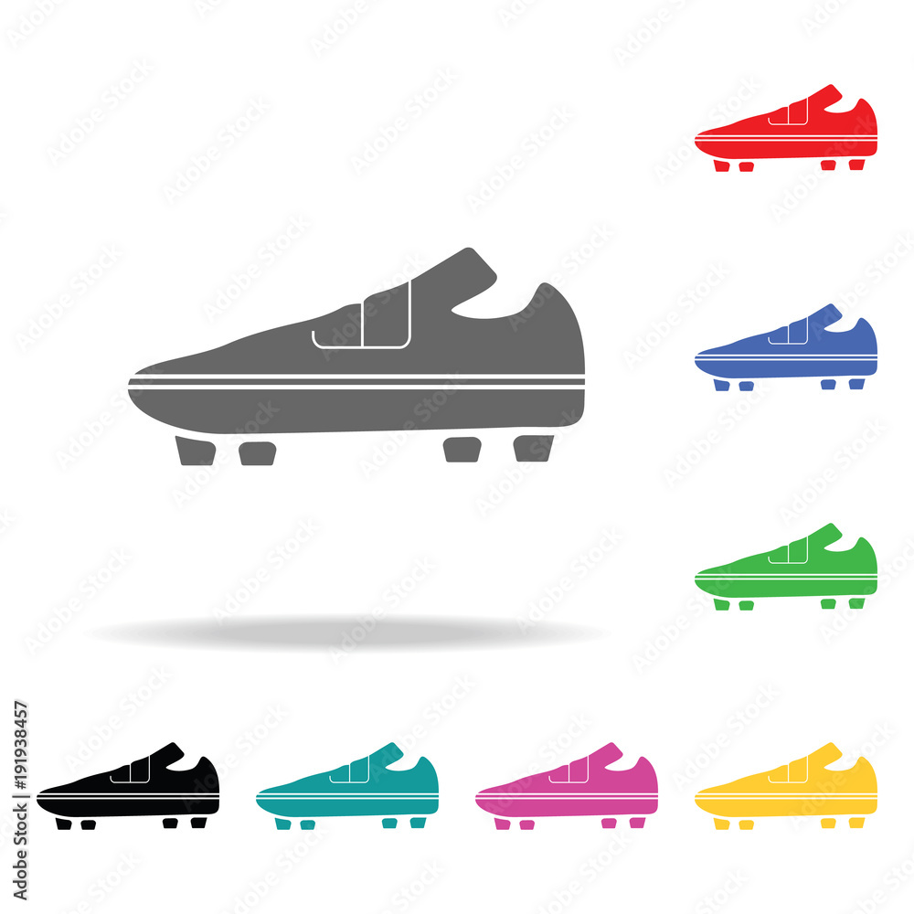 Poster football boots.. element of sport multi colored icon for mobile concept and web apps. icon for websi
