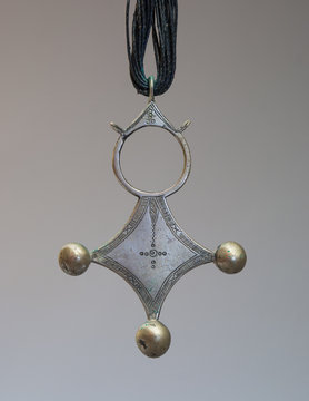 Ancient Agades cross with necklace, belonging to the Tuareg culture als known as the Southern Cross