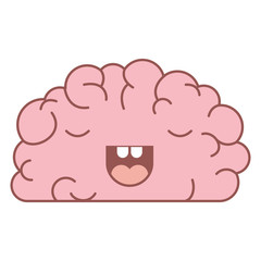 comic brain kawaii character vector illustration design