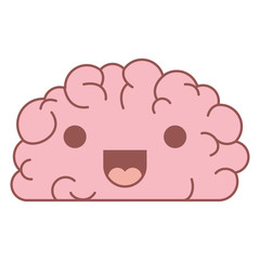 comic brain kawaii character vector illustration design