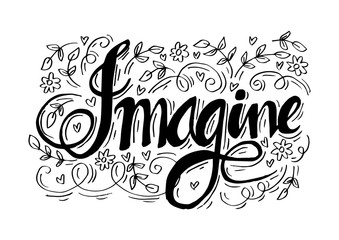 Imagine hand lettering calligraphy.