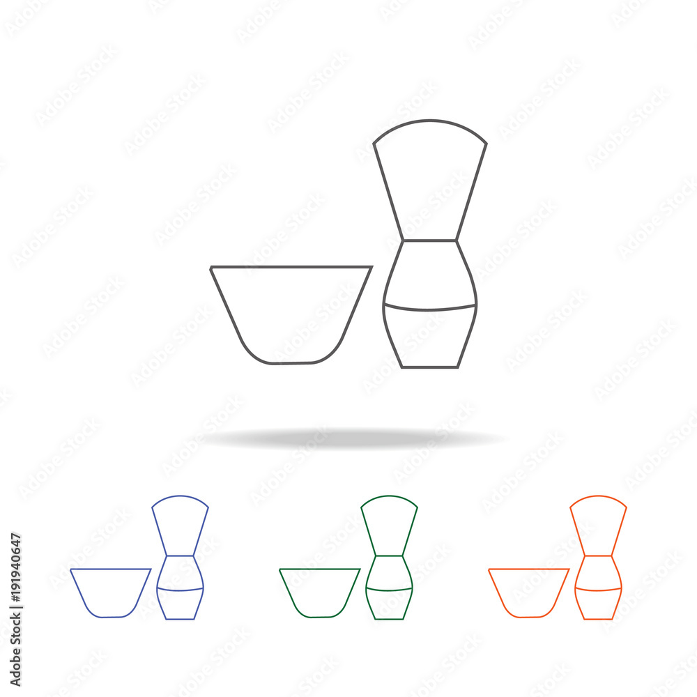 Poster shave brush icon. element of bathroom tools multi colored icon for mobile concept and web apps. icon