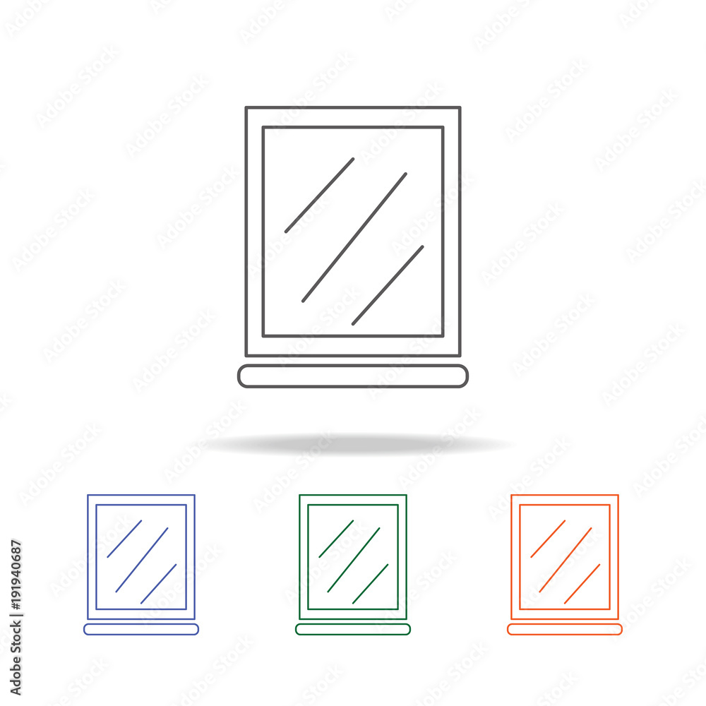Poster mirror icon. element of bathroom tools multi colored icon for mobile concept and web apps. icon for 