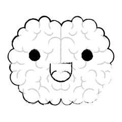 comic brain kawaii character vector illustration design