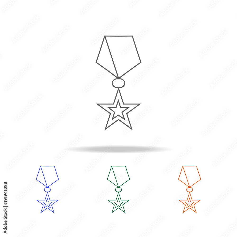 Poster military medal icon. element of prizes multi colored icon for mobile concept and web apps. thin line