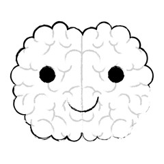 comic brain kawaii character vector illustration design