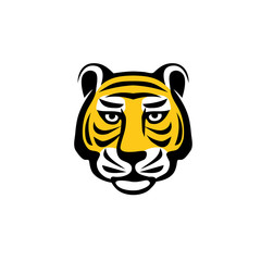 Tiger head logo concept,Tiger head silhouette sign. Bengal tiger head creative illustration