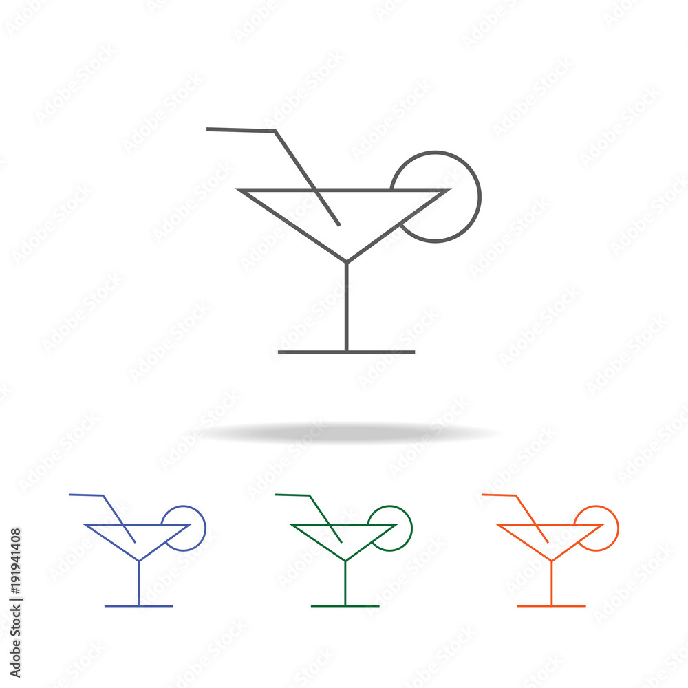 Poster cocktail icon. element of a party multi colored icon for mobile concept and web apps. thin line icon