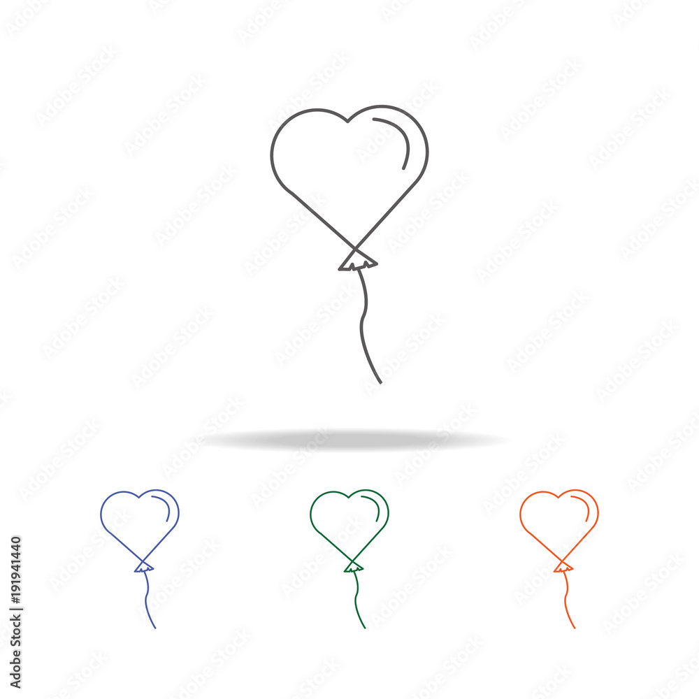Poster heart baloon icon. element of a party multi colored icon for mobile concept and web apps. thin line 